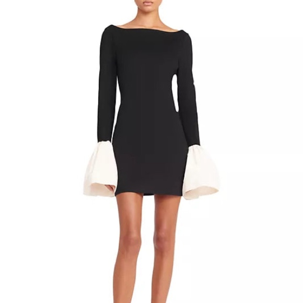 STAUD Hawthorne taffeta-trimmed minidress